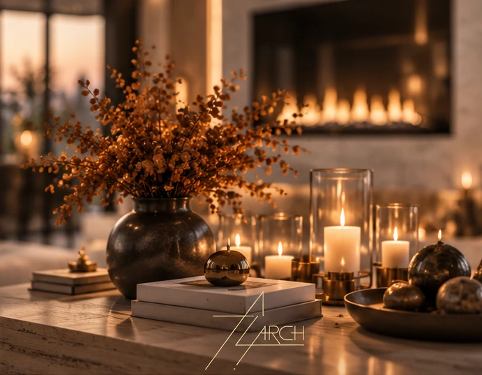 Apartament — salon z kuchnią — wizualizacja 3